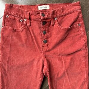 Madewell Corduroy Cali Demi-Boot Cut Pants Rust Orange Red Size 28